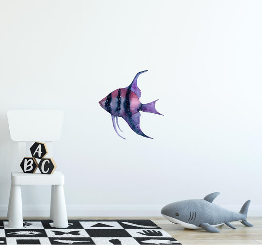 Watercolor Galaxy Tropical Fish Wall Decal