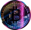 Decal Drumhead Decal Cover NeoPop Bitcoin Emblem Technicolor Crypto Peel & Stick Fabric Vinyl Bass Drum Sticker Graphic - 22" x 22"