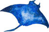 Watercolor Galaxy Blue Manta Ray Wall Decal