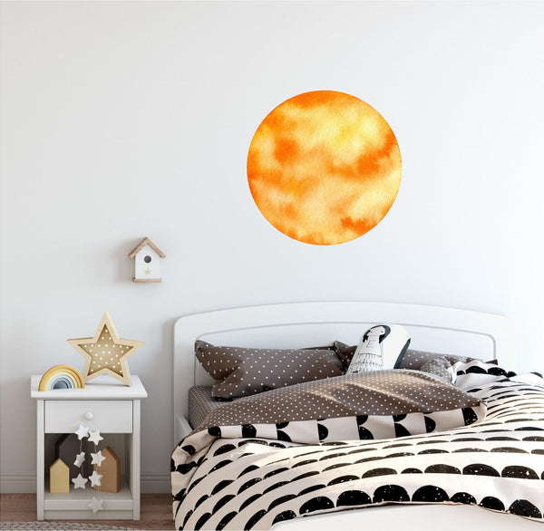Watercolor Celestial Sun Wall Decal