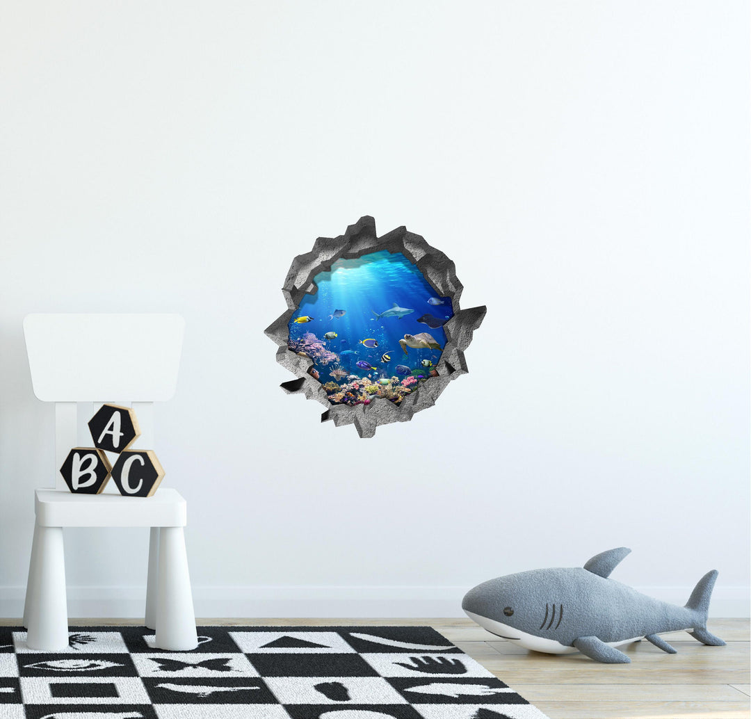 Coral Reef Life | 3D Hole In the Wall Decal