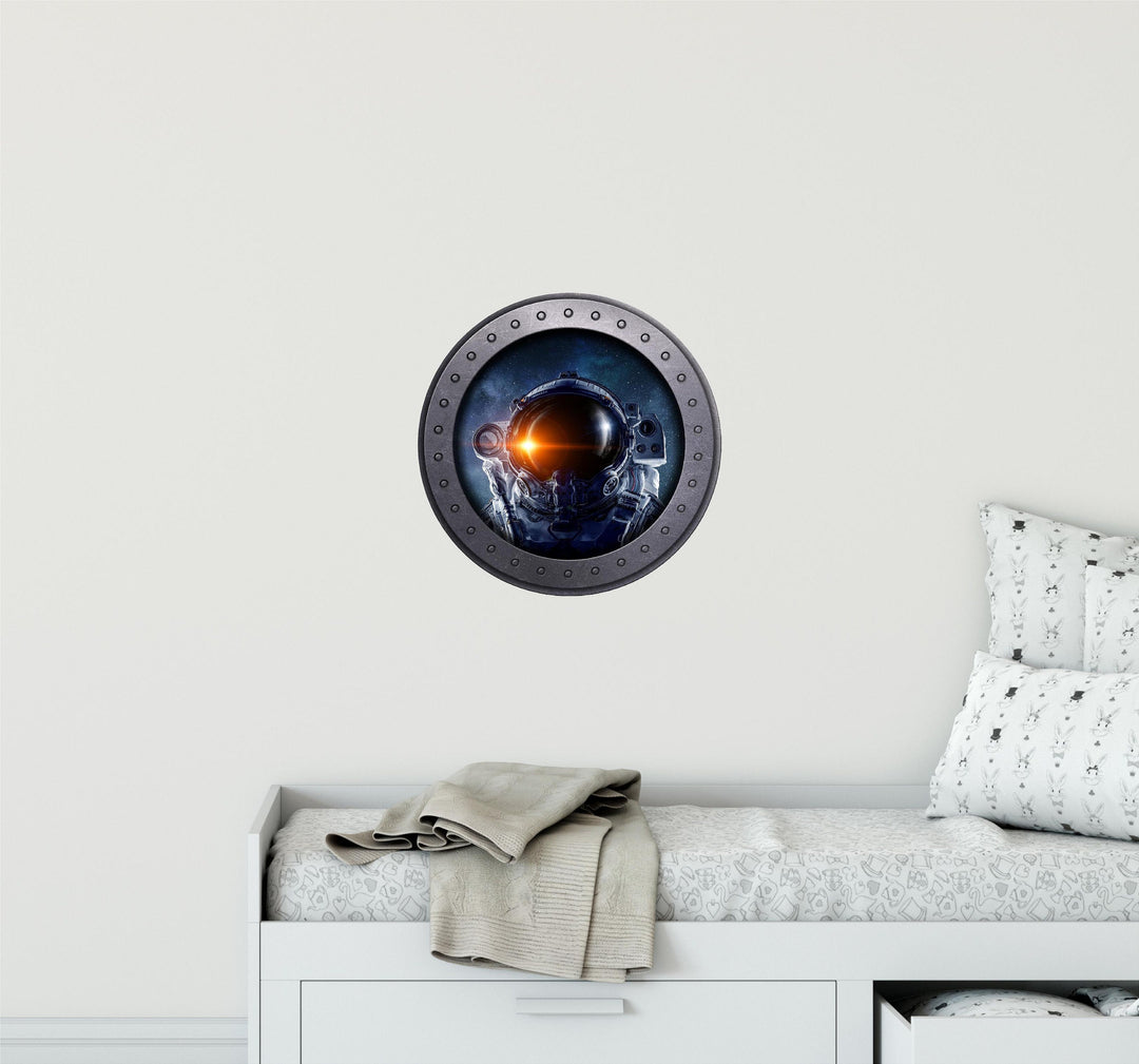 PortScape Astronaut Selfie 3 | Space Porthole Window Wall Decal