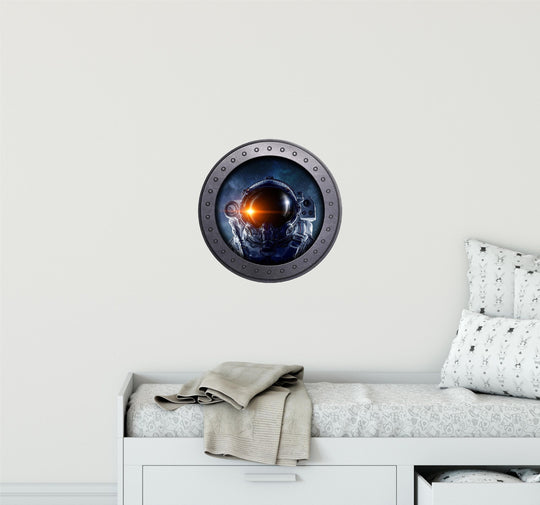 PortScape Astronaut Selfie 3 | Space Porthole Window Wall Decal