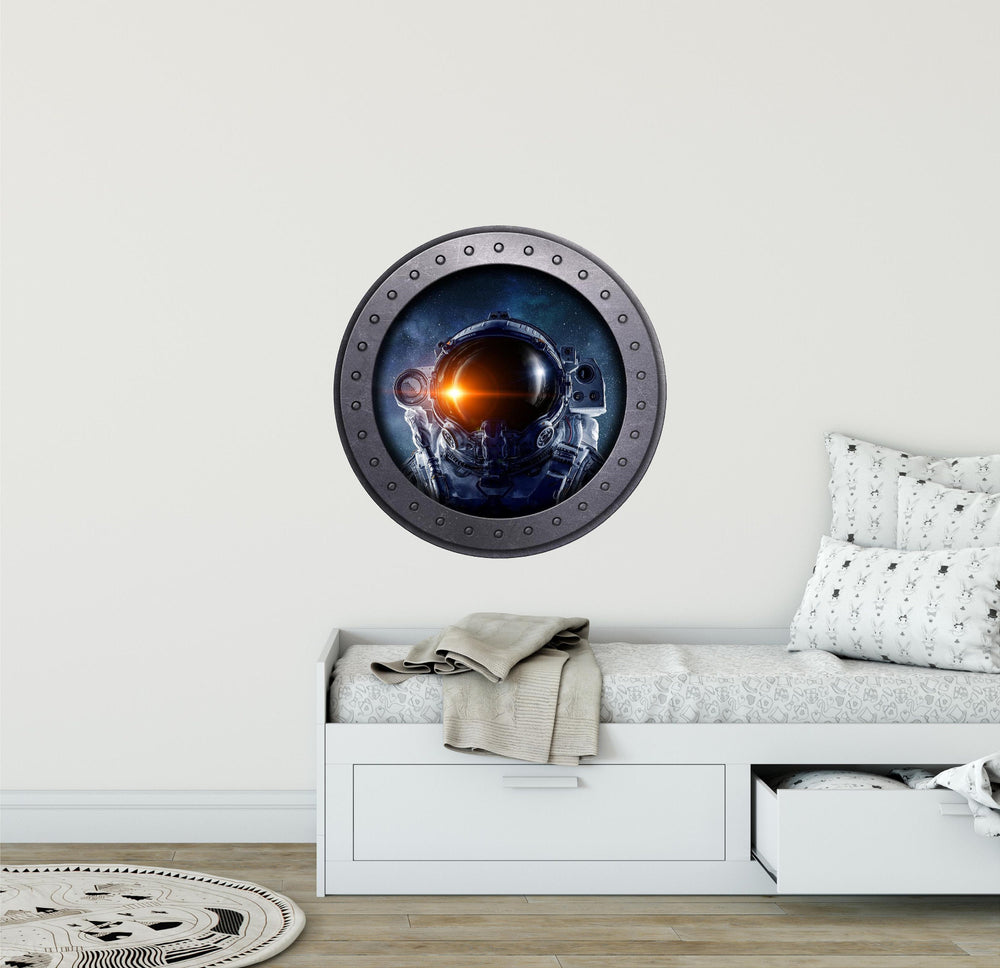 PortScape Astronaut Selfie 3 | Space Porthole Window Wall Decal