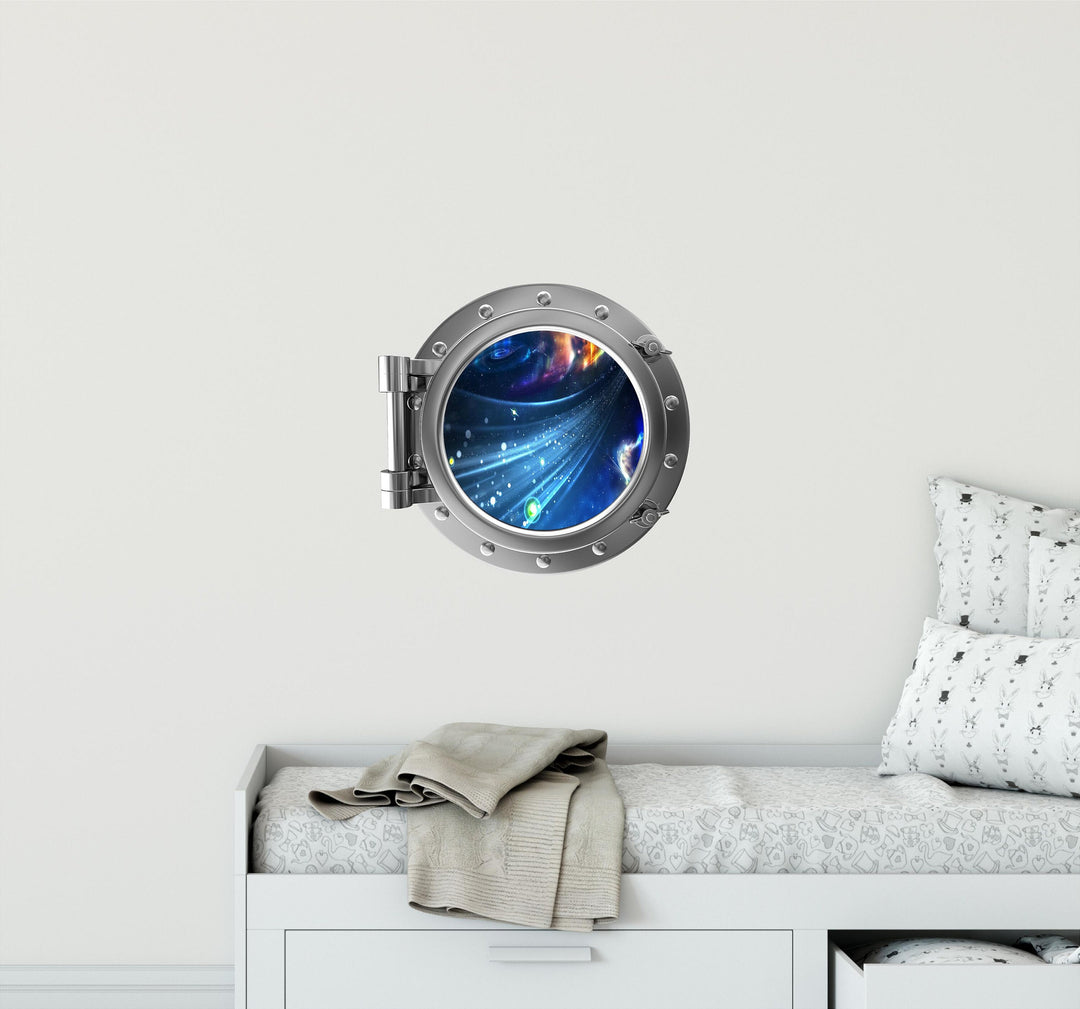 PortScape Through The Wormhole | Space Porthole Window Wall Decal