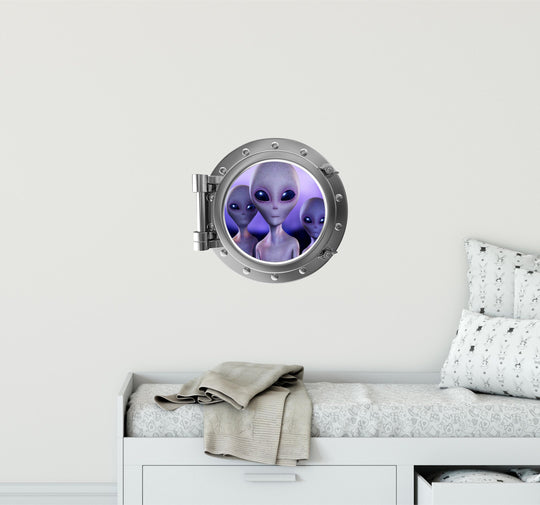 PortScape Aliens 3 Space | Space Porthole Window Wall Decal