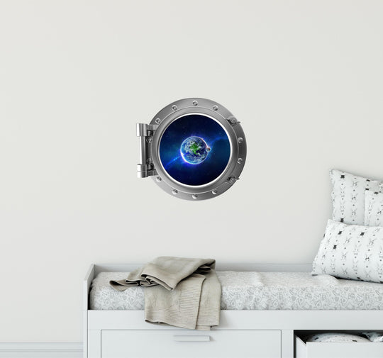 PortScape Earth 1 | Space Porthole Window Wall Decal