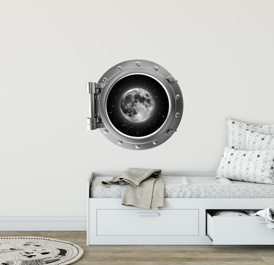 PortScape Moon 1 | Space Porthole Window Wall Decal