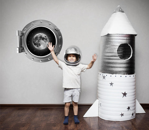 PortScape Moon 1 | Space Porthole Window Wall Decal