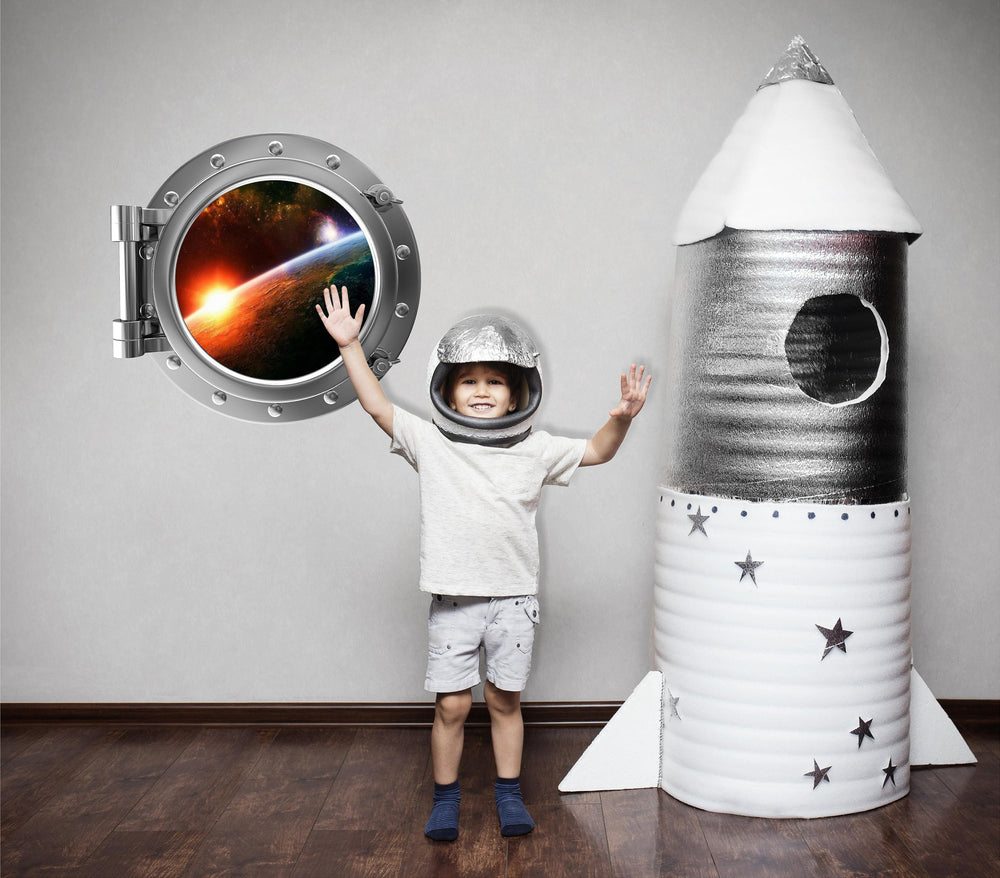 PortScape Planet Sunrise | Space Porthole Window Wall Decal