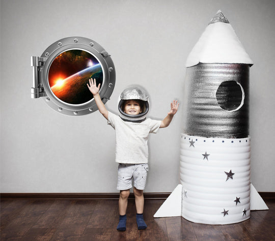 PortScape Planet Sunrise | Space Porthole Window Wall Decal