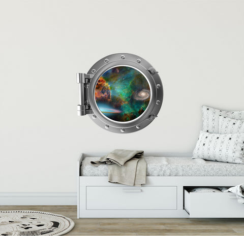 PortScape Galaxy Nebula | Space Porthole Window Wall Decal