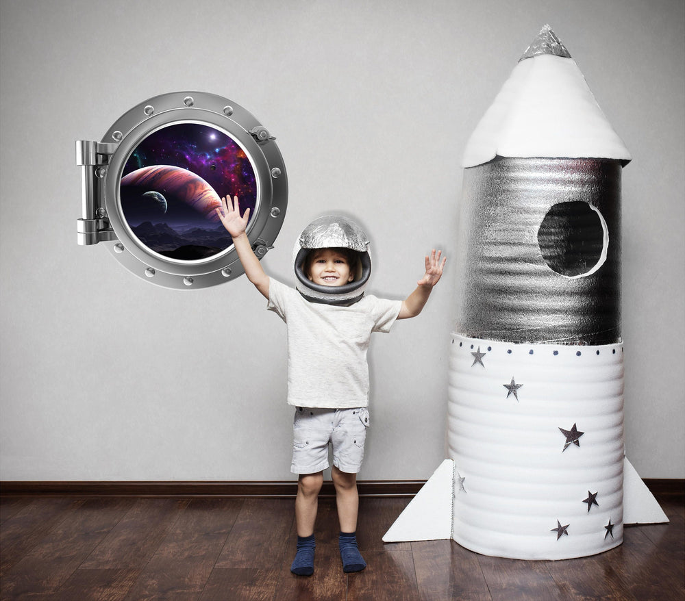 PortScape Jupiter & Moons 1 | Space Porthole Window Wall Decal