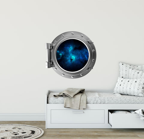 PortScape Empty Space | Space Porthole Window Wall Decal