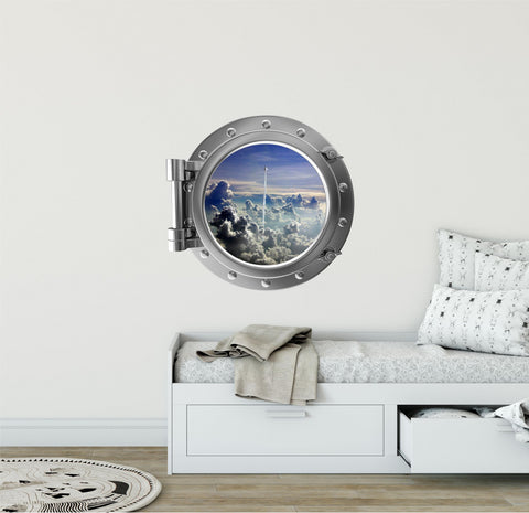 PortScape Takeoff | Space Porthole Window Wall Decal