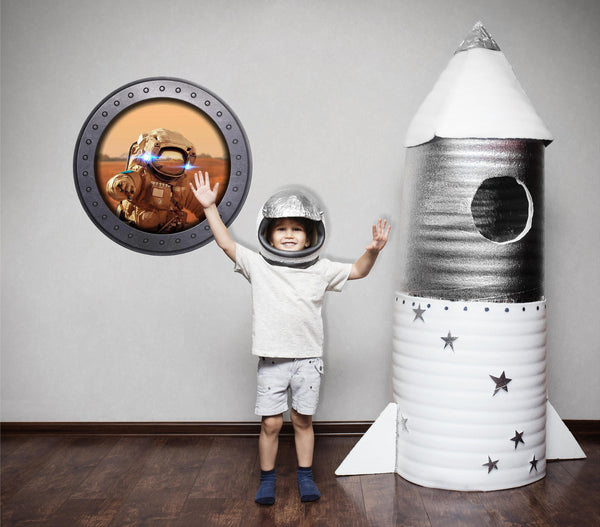 PortScape Exploring Mars 2 | Space Porthole Window Wall Decal