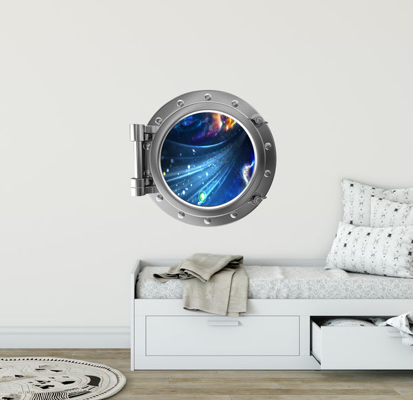 PortScape Through The Wormhole | Space Porthole Window Wall Decal