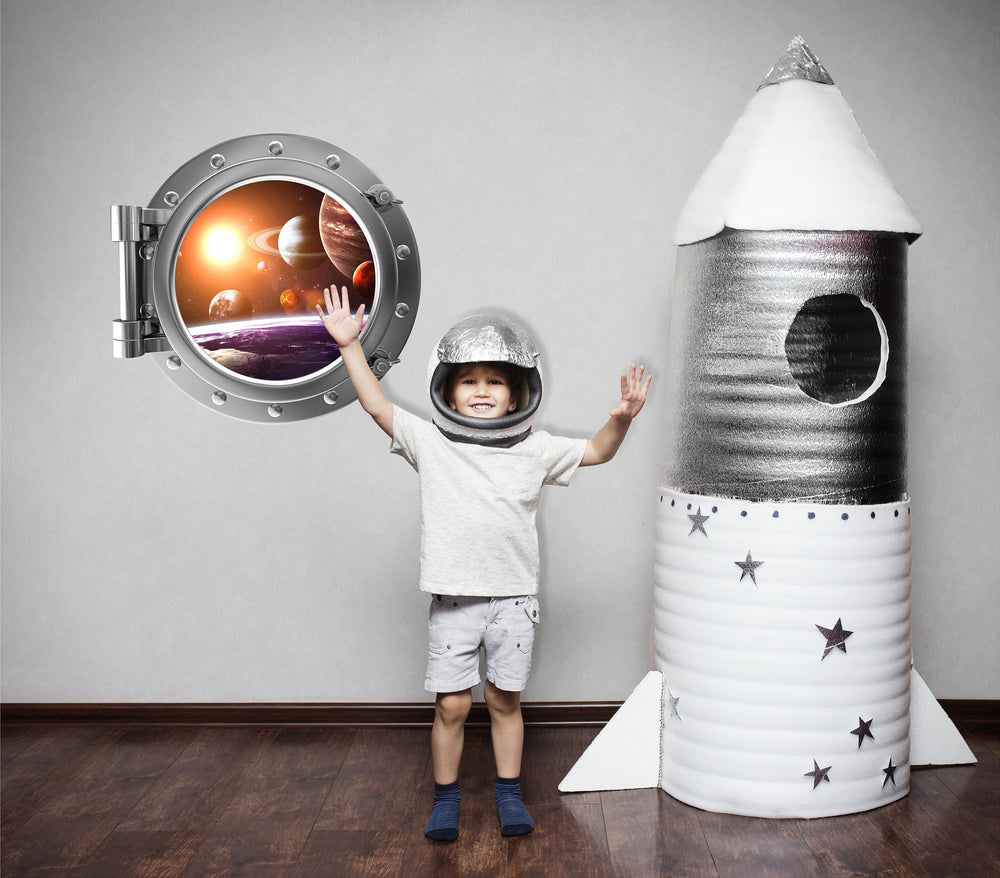 PortScape Solar System 3 | Space Porthole Window Wall Decal