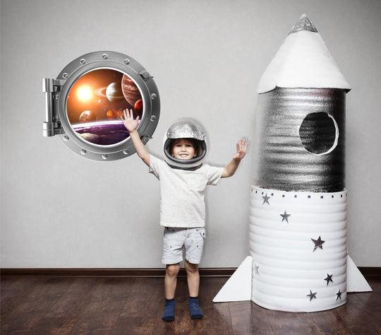 PortScape Solar System 3 | Space Porthole Window Wall Decal