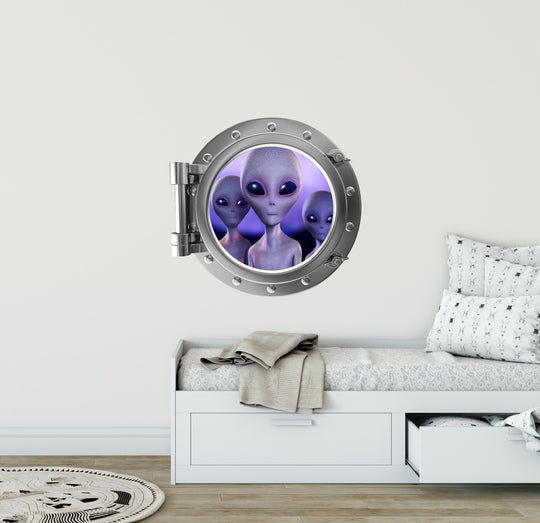 PortScape Aliens 3 Space | Space Porthole Window Wall Decal