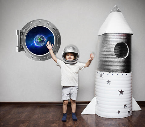PortScape Earth 1 | Space Porthole Window Wall Decal