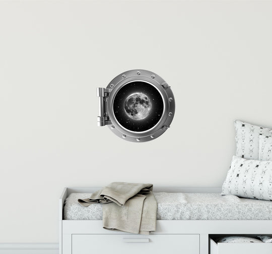 PortScape Moon 1 | Space Porthole Window Wall Decal