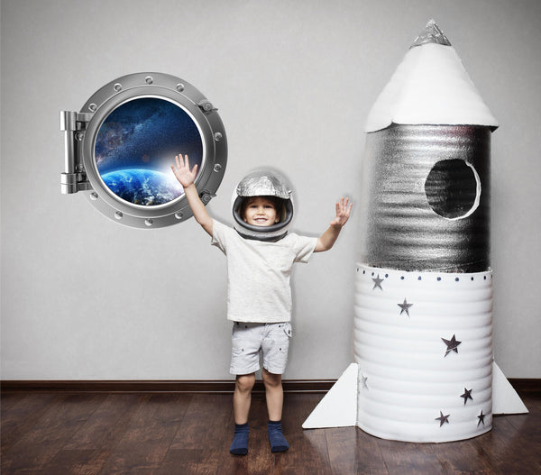 PortScape Planet Sunrise 2 | Space Porthole Window Wall Decal