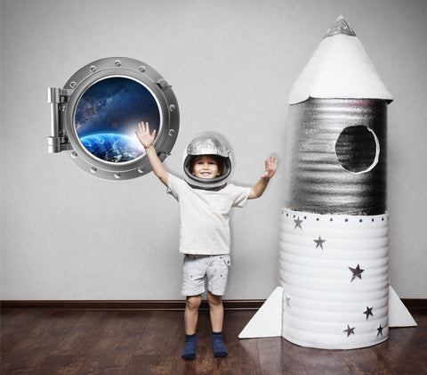 PortScape Planet Sunrise 2 | Space Porthole Window Wall Decal