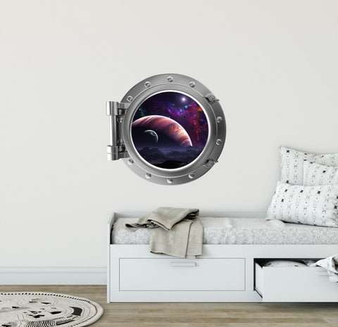 PortScape Jupiter & Moons 1 | Space Porthole Window Wall Decal