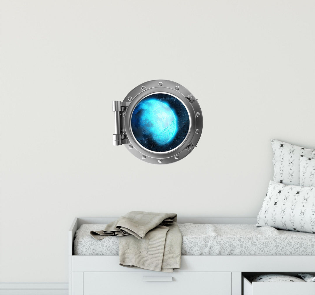 PortScape Uranus & Rings | Space Porthole Window Wall Decal