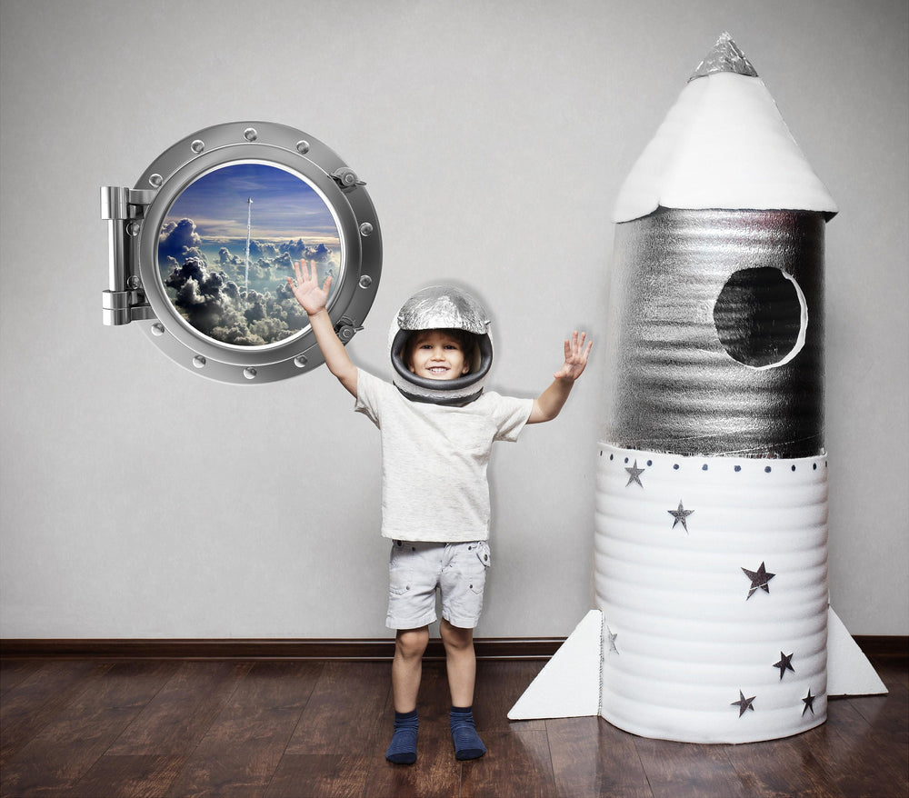 PortScape Takeoff | Space Porthole Window Wall Decal