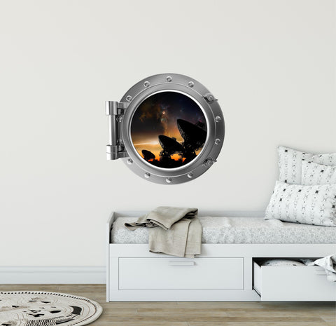 PortScape SETI At Night 1 | Space Porthole Window Wall Decal