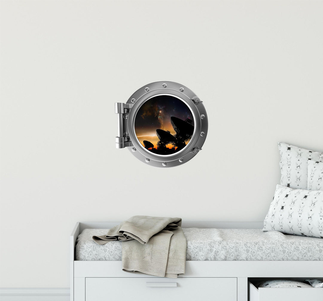 PortScape SETI At Night 1 | Space Porthole Window Wall Decal