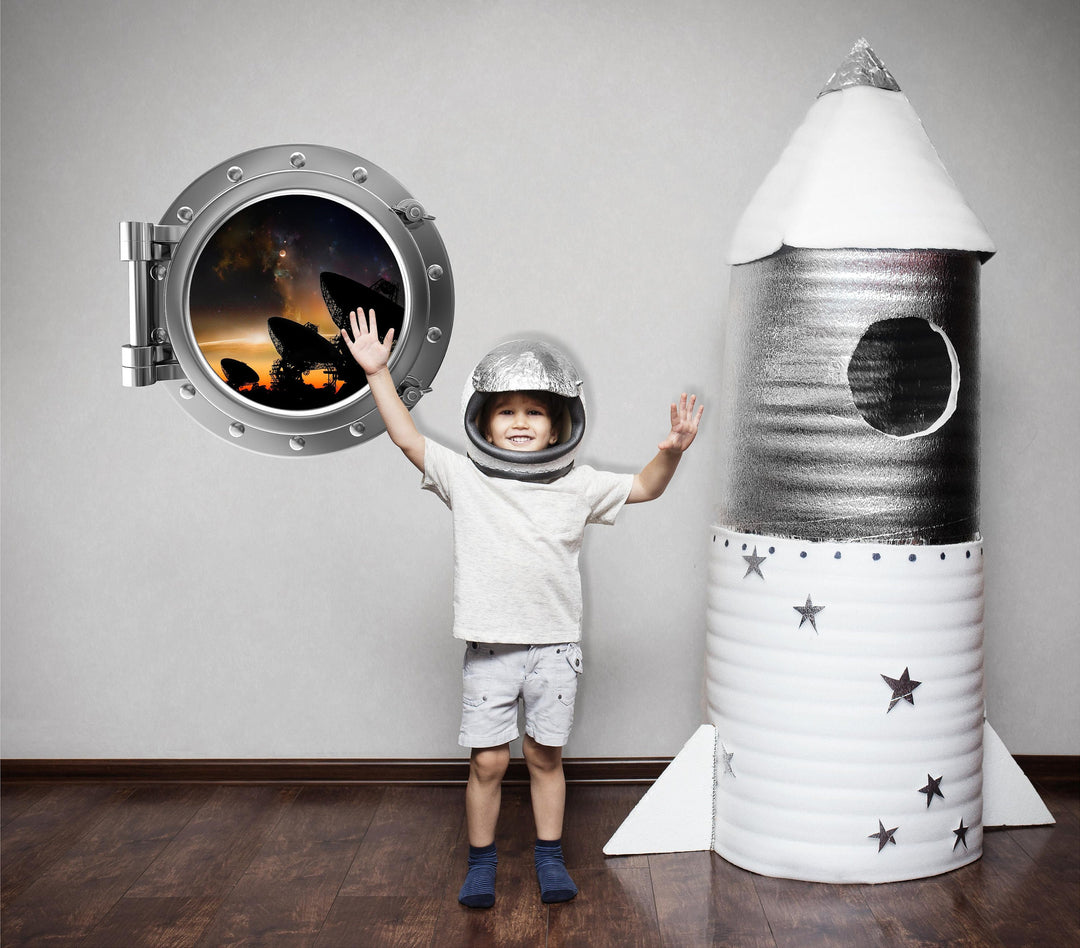 PortScape SETI At Night 1 | Space Porthole Window Wall Decal