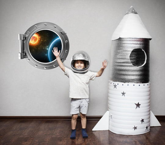 PortScape Planet & Distant Sun | Space Porthole Window Wall Decal