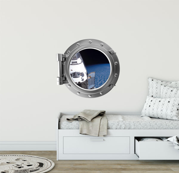 PortScape Space Shuttle 1 | Space Porthole Window Wall Decal