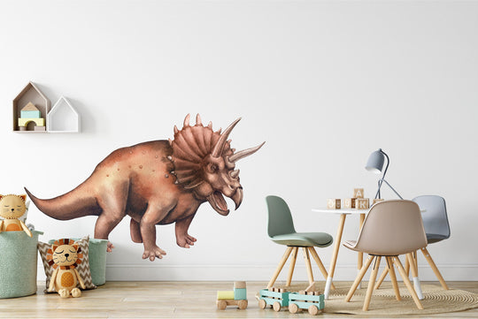 Watercolor Dinosaur Triceratops Wall Decal