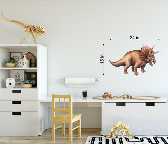 Watercolor Dinosaur Triceratops Wall Decal