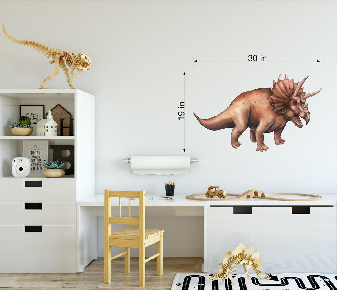 Watercolor Dinosaur Triceratops Wall Decal