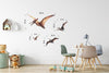 Watercolor Dinosaur Pterodactyl Wall Decal Set of 4