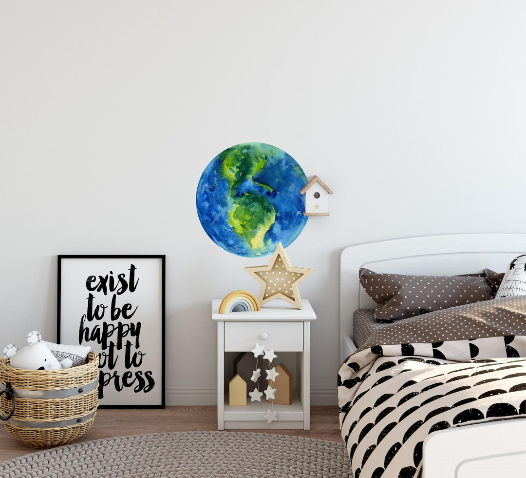 Watercolor Planet Earth 2 Wall Decal