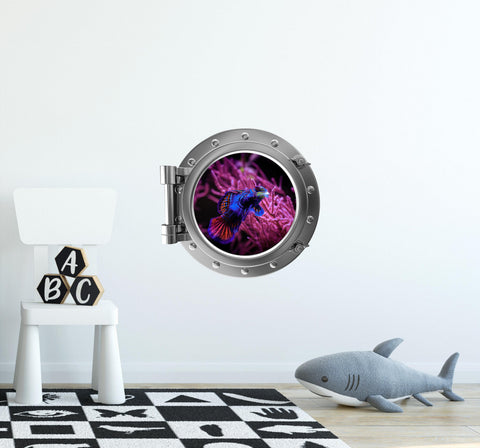 PortScape Mandarinfish 1 | Ocean Porthole Window Wall Decal