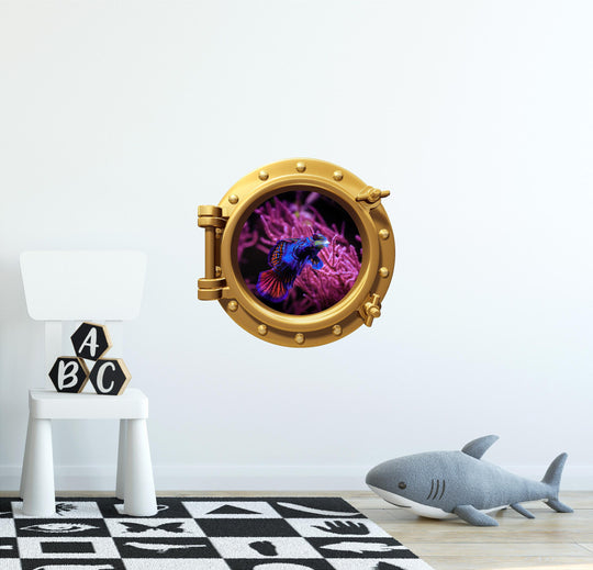 PortScape Mandarinfish 1 | Ocean Porthole Window Wall Decal