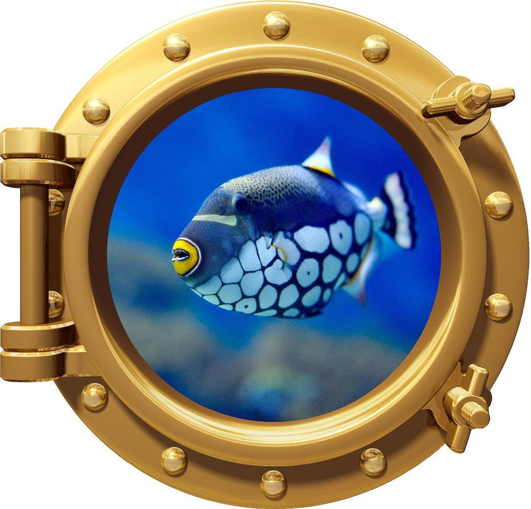 PortScape Clown Triggerfish | Ocean Porthole Window Wall Decal