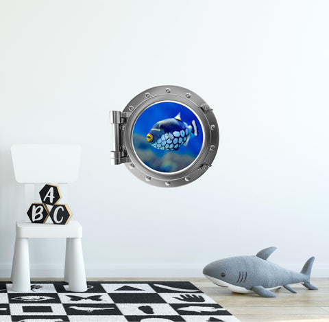 PortScape Clown Triggerfish | Ocean Porthole Window Wall Decal