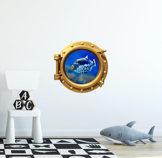 PortScape Clown Triggerfish | Ocean Porthole Window Wall Decal
