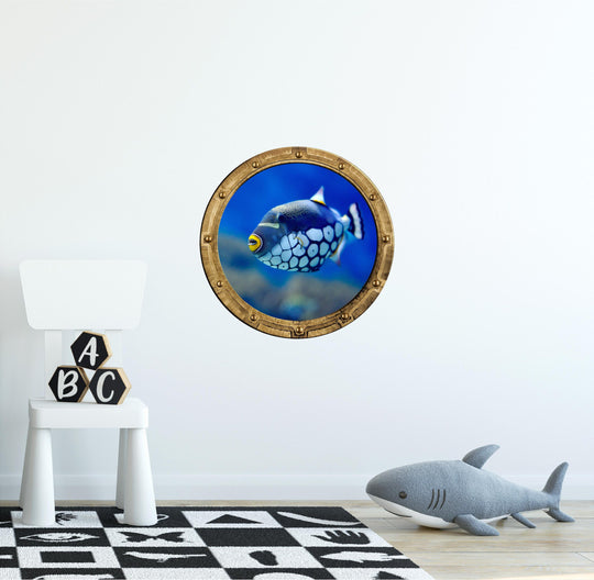 PortScape Clown Triggerfish | Ocean Porthole Window Wall Decal