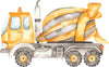 Watercolor Cement Truck Wall Decal
