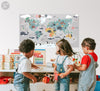 Children's Animal WORLD MAP #2 Wall Decal Wall Art Removable Peel & Stick Wall Sticker for Kids Playroom Bedroom Nursery Decor