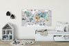 Children's Animal WORLD MAP #2 Wall Decal Wall Art Removable Peel & Stick Wall Sticker for Kids Playroom Bedroom Nursery Decor